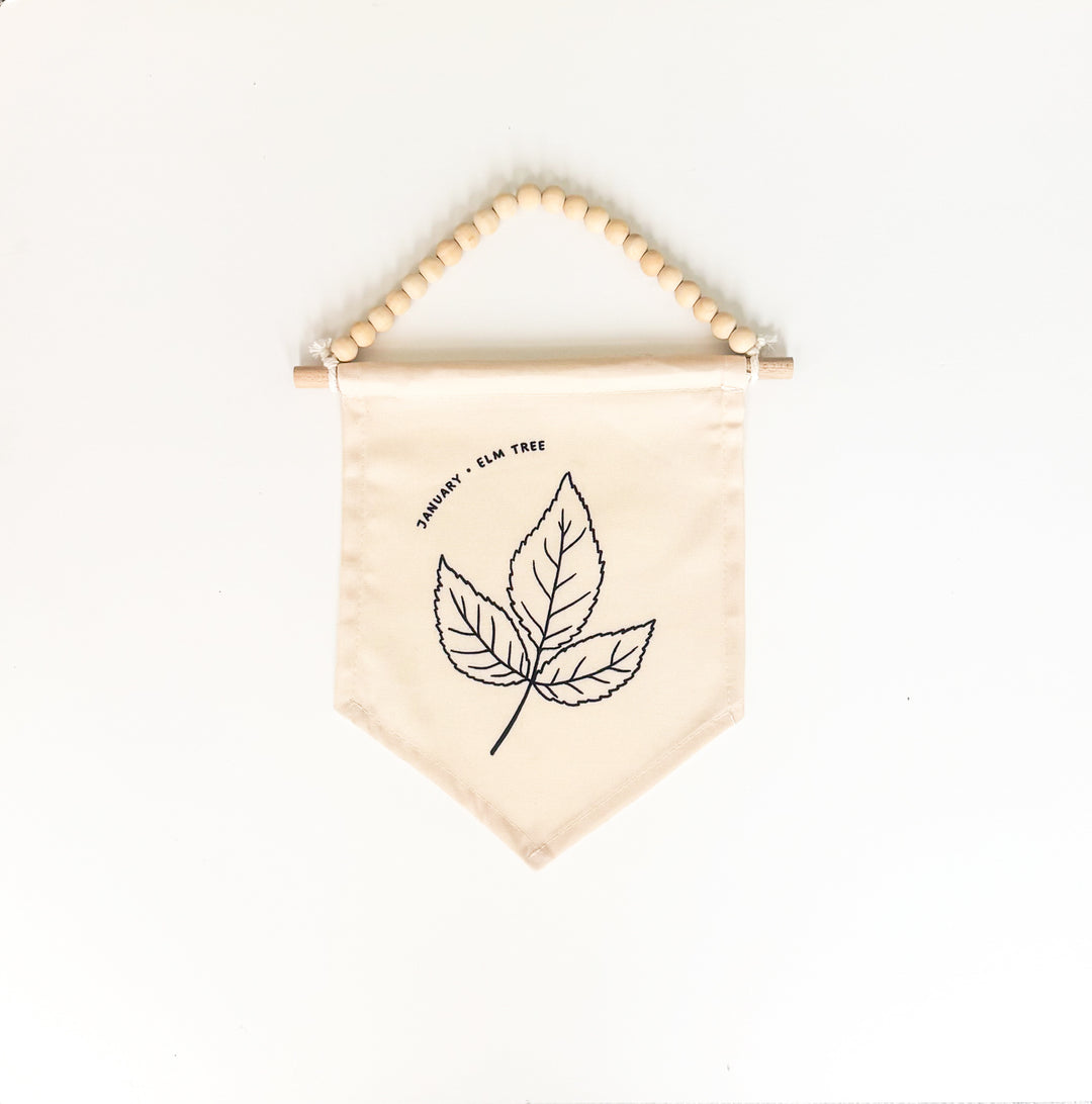 January Birth Month Hang Sign: Elm Tree