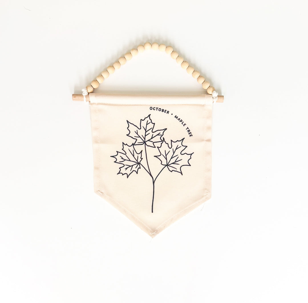 October Birth Month Hang Sign: Maple Tree