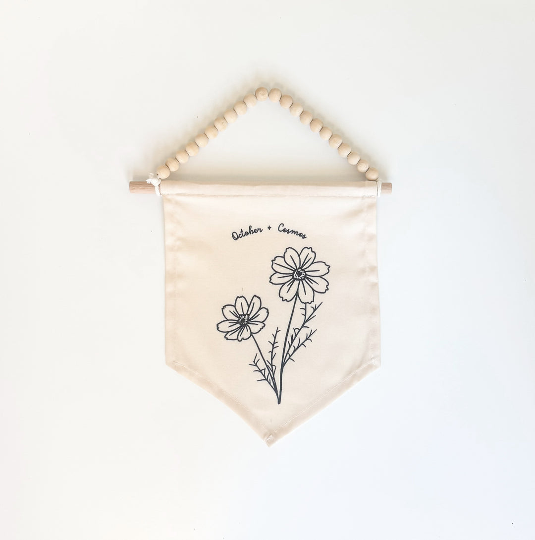 October Birth Month Hang Sign: Cosmos Flower
