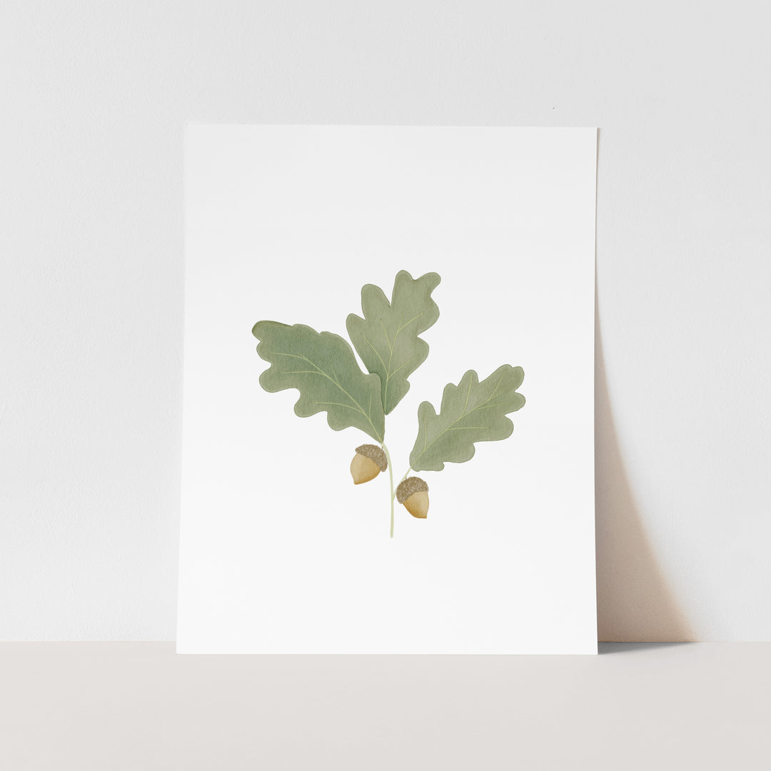 March Birth Month Art Print: Watercolor Oak Tree