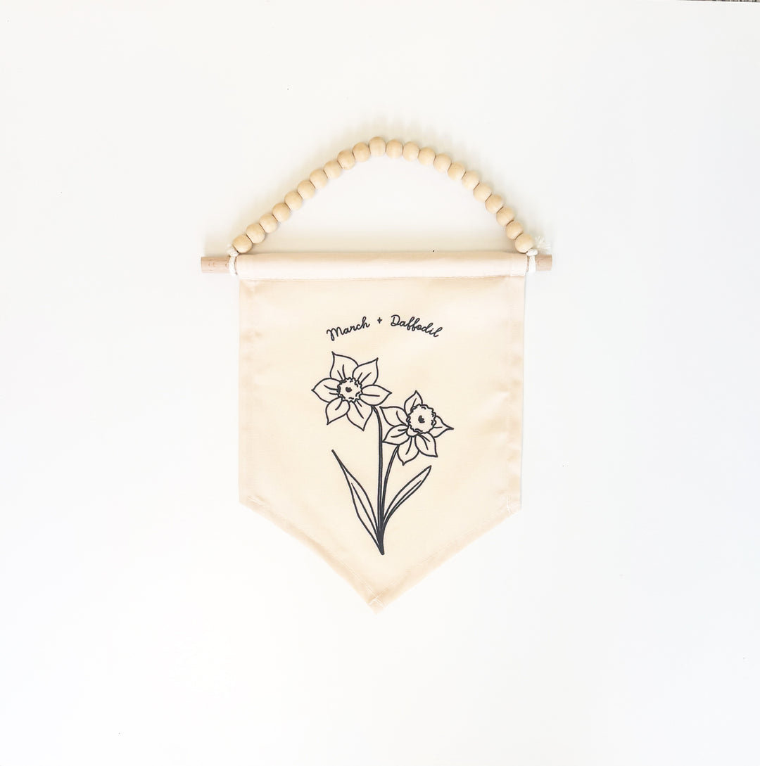 March Birth Month Hang Sign: Daffodil Flower