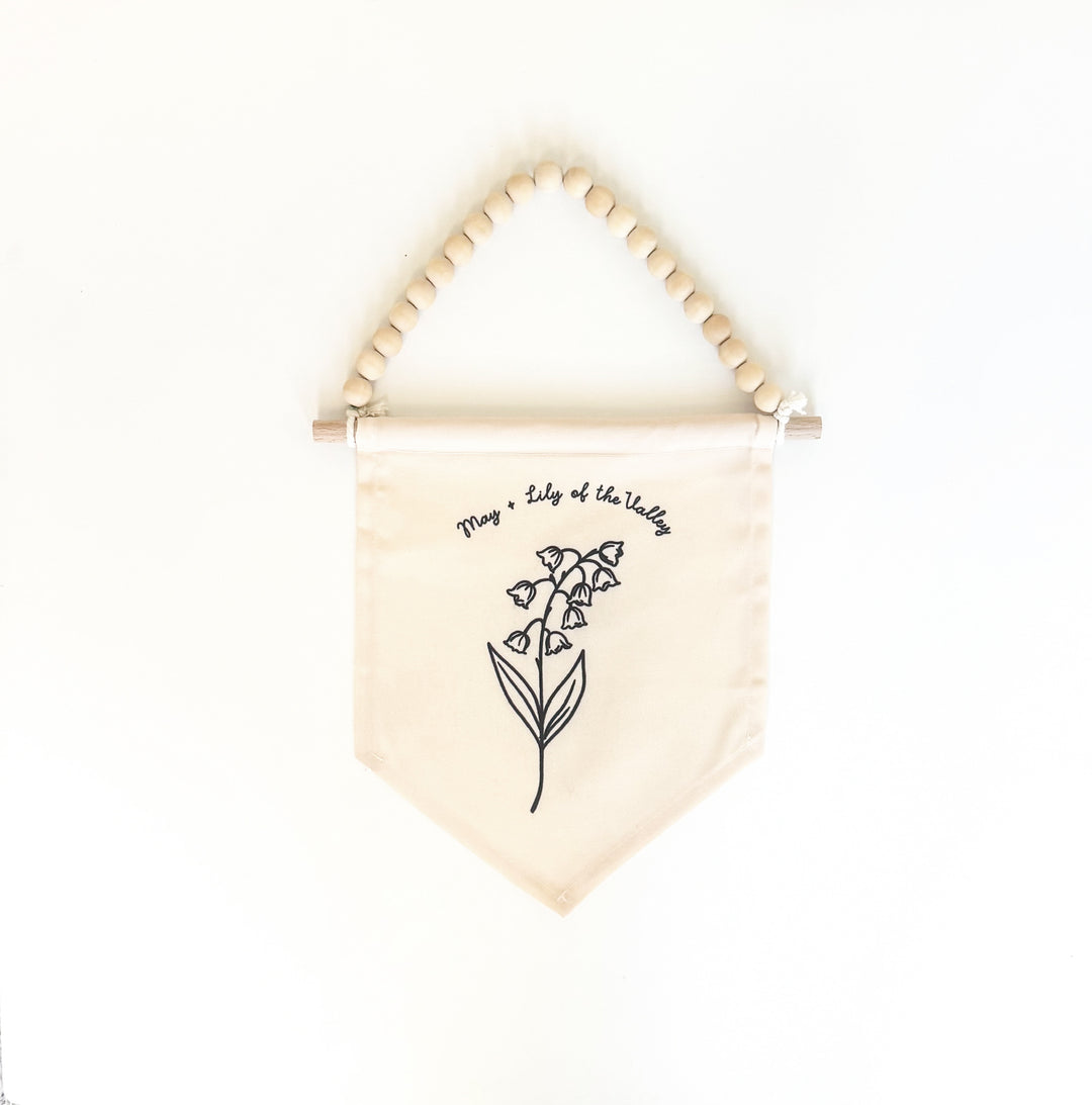 May Birth Month Hang Sign: Lily of the Valley Flower