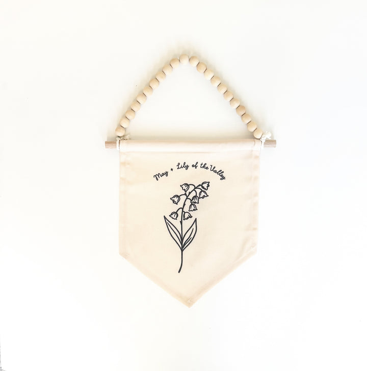 May Birth Month Hang Sign: Lily of the Valley Flower