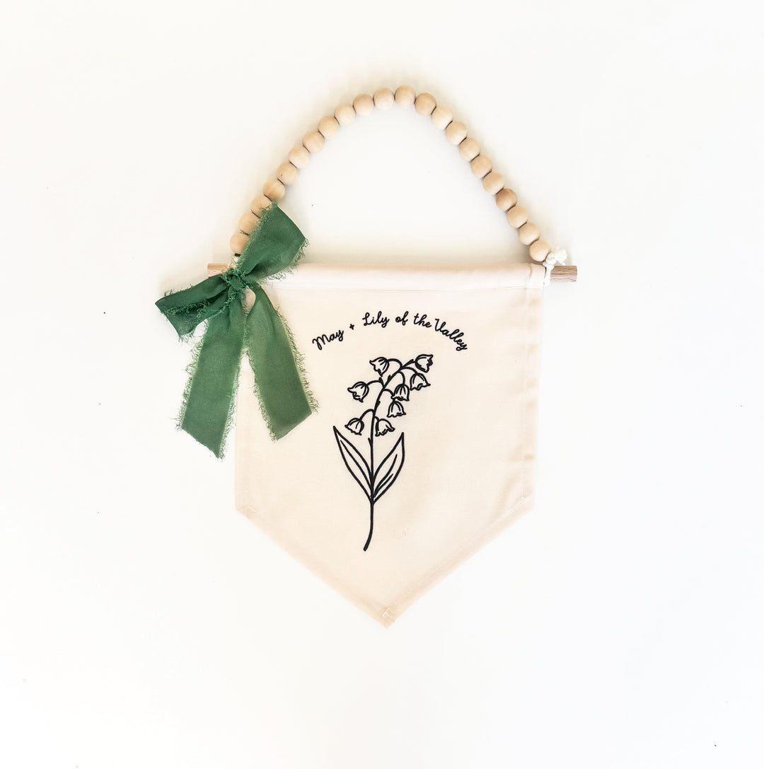May Birth Month Hang Sign: Lily of the Valley Flower