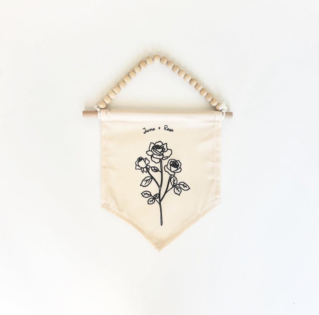 June Birth Month Hang Sign: Rose Flower