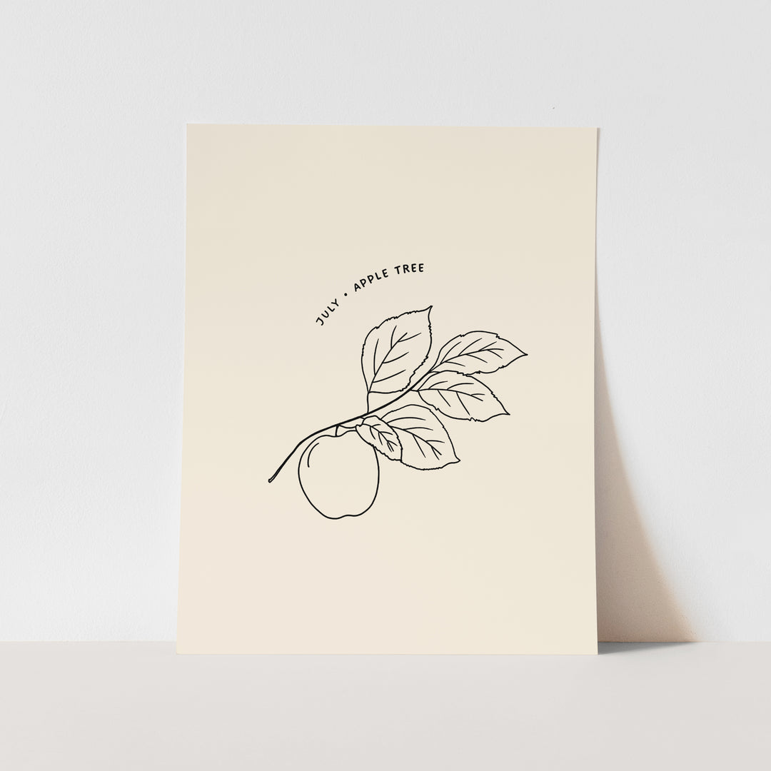 July Birth Month Art Print: Apple Tree