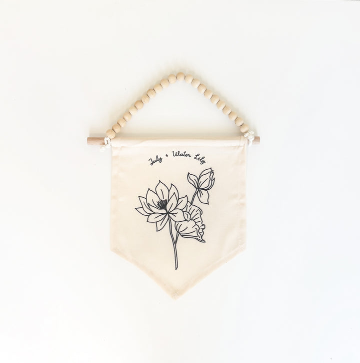 July Birth Month Hang Sign: Water Lily Flower