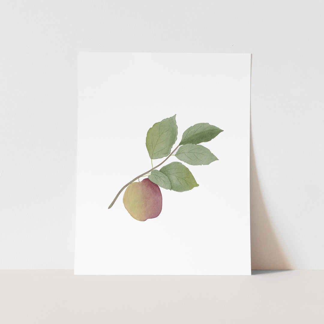July Birth Month Art Print: Watercolor Apple Tree