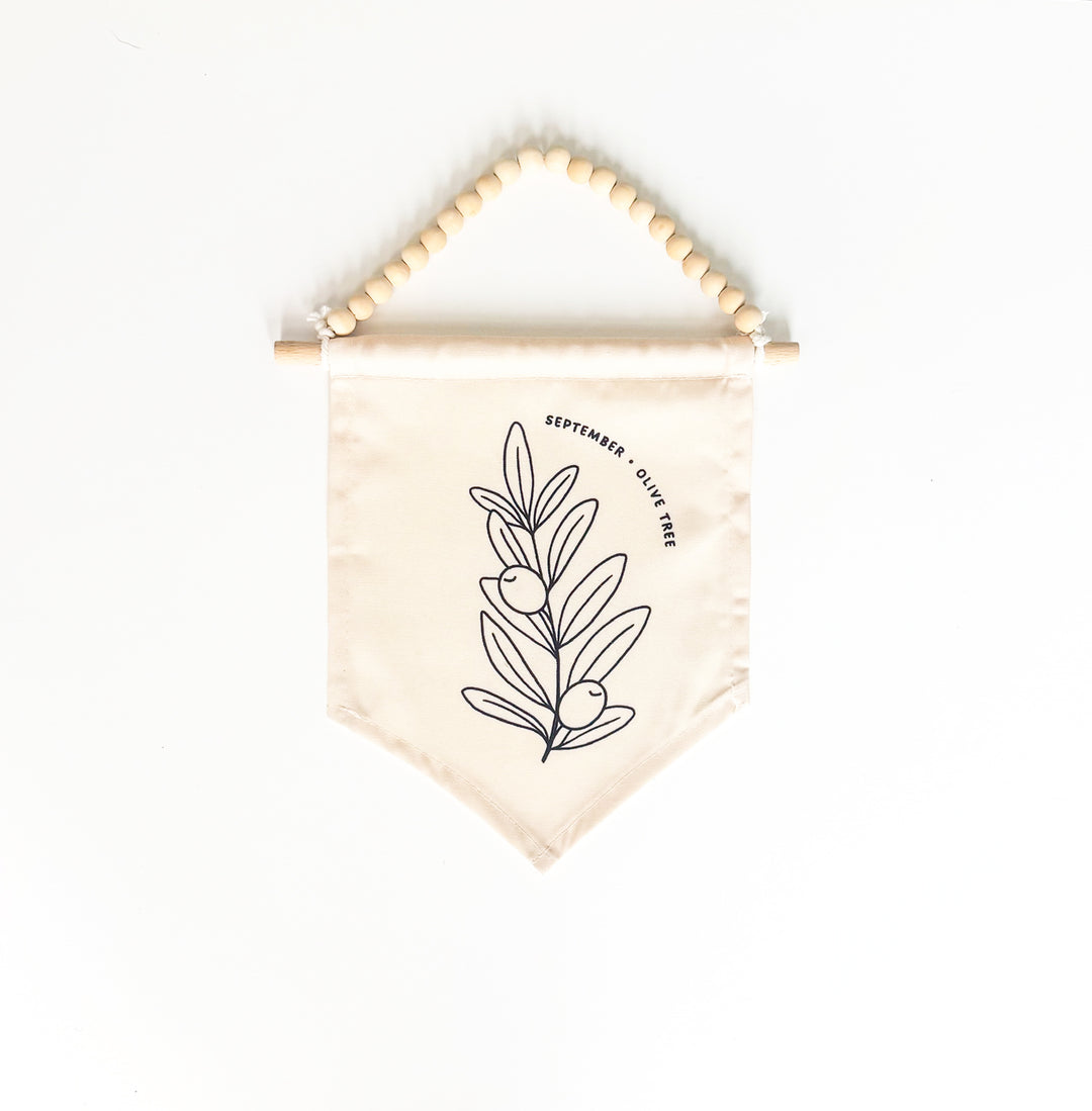 September Birth Month Hang Sign: Olive Tree