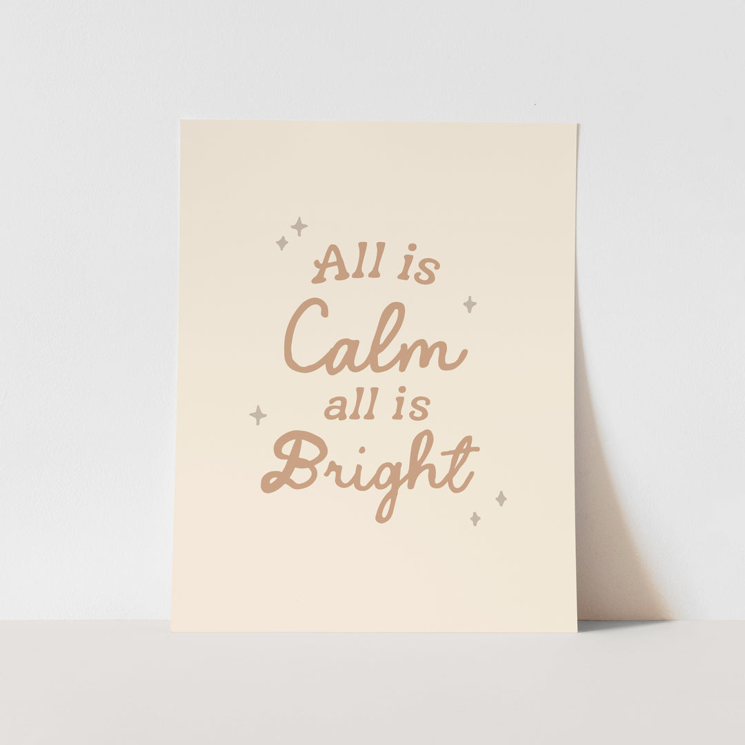{Gold + Silver} All is Calm, All is Bright Art Print