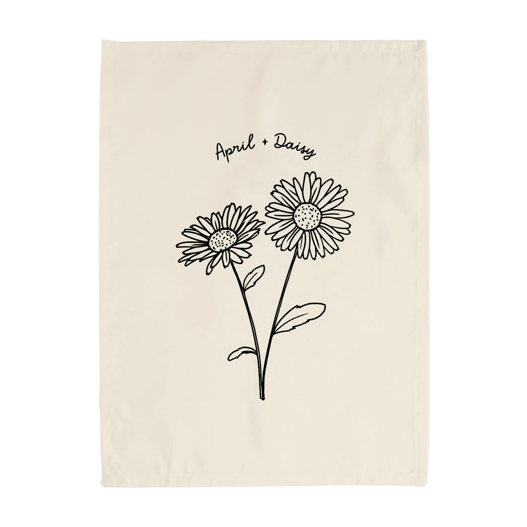 April Birth Month Banner: Daisy Flower