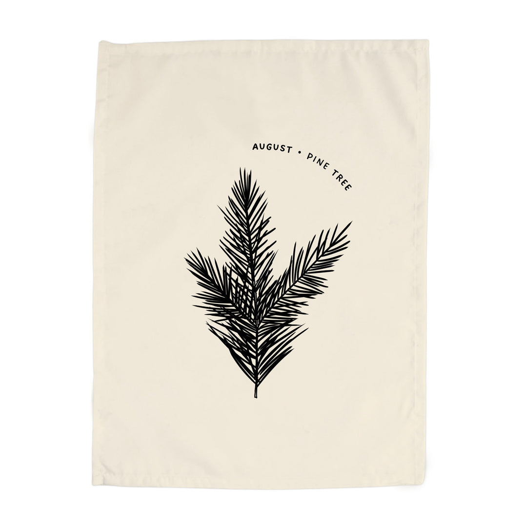 August Birth Month Banner: Pine Tree