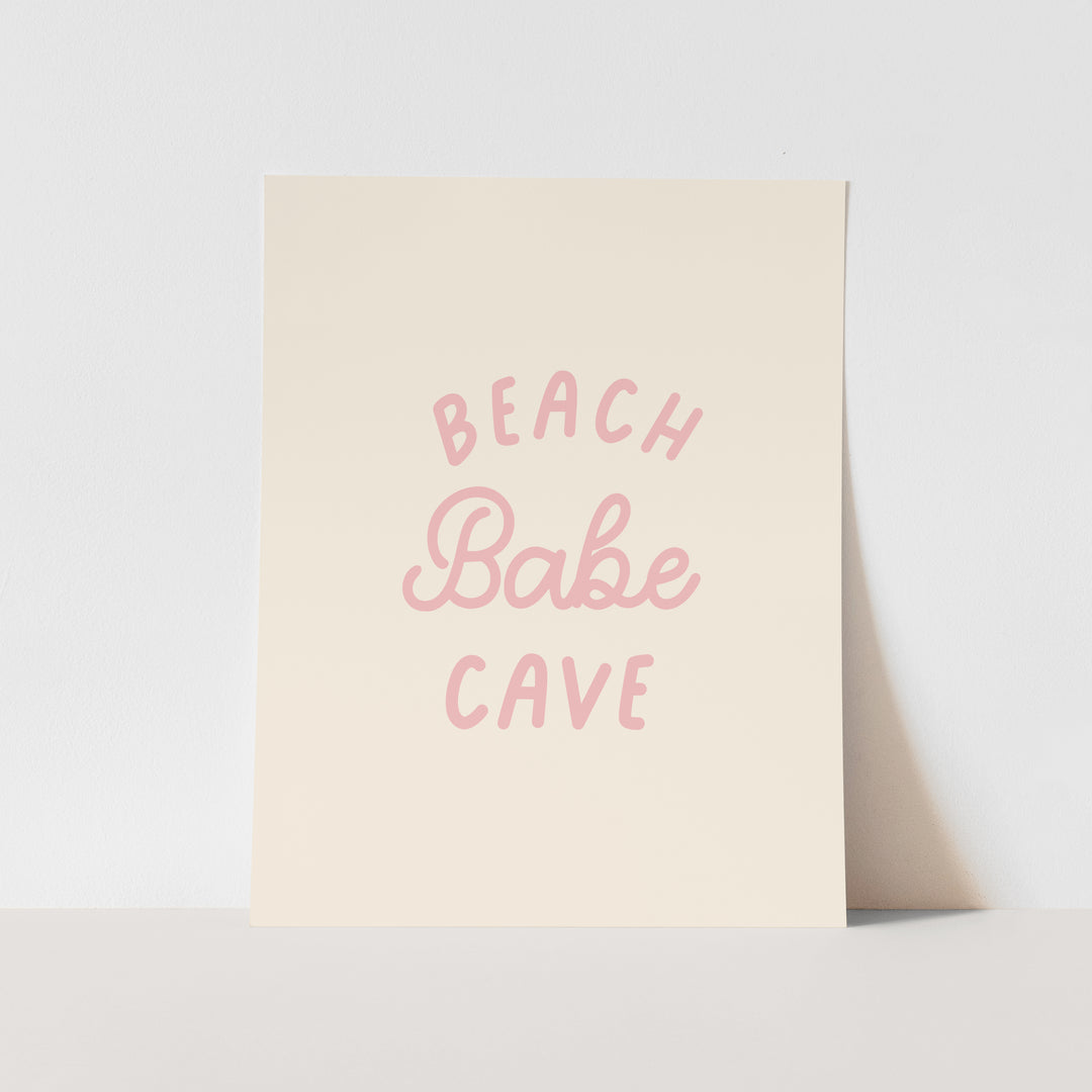 {Palm Pink} Beach Babe Cave Art Print
