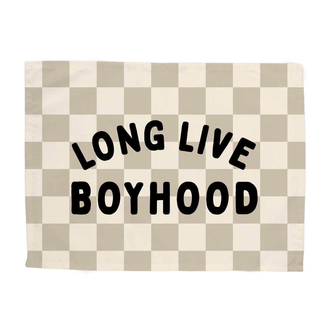 Long Live Boyhood Banner - Hunny Prints x @jassn2 {Beige & Natural Check}