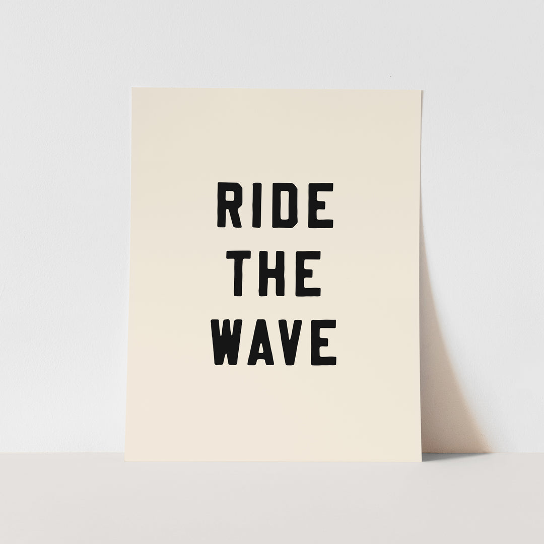 {Black} Ride the Wave Art Print