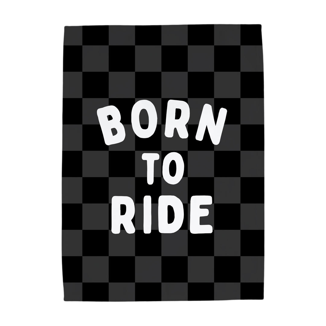 Born to Ride Banner - Hunny Prints x @jassn2 {Grey + Black Check}