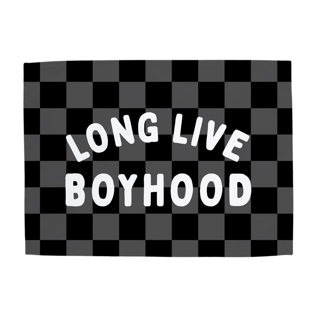 Long Live Boyhood Banner - Hunny Prints x @jassn2 {Light Grey & Black Check}