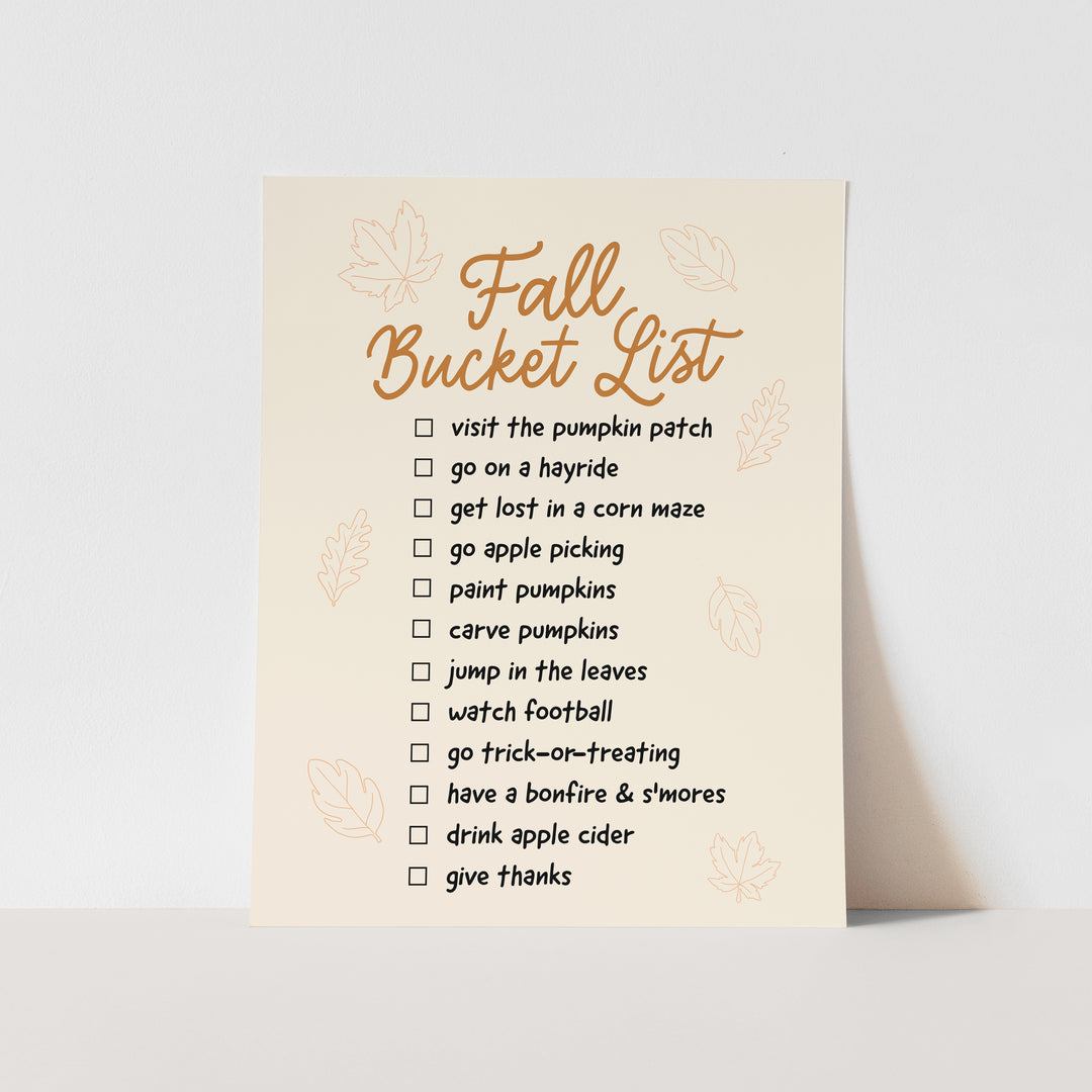 Fall Bucket List Art Print