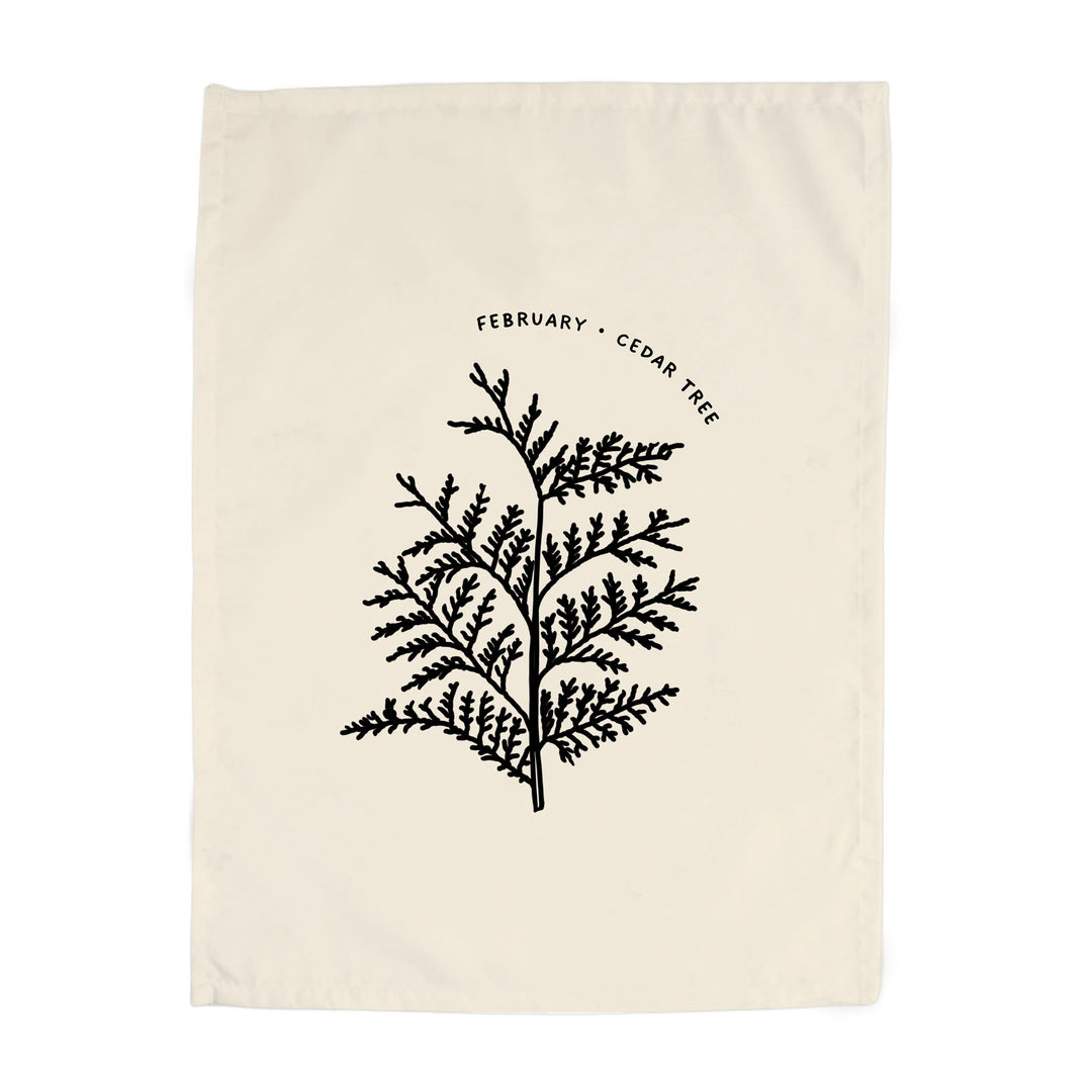 February Birth Month Banner: Cedar Tree