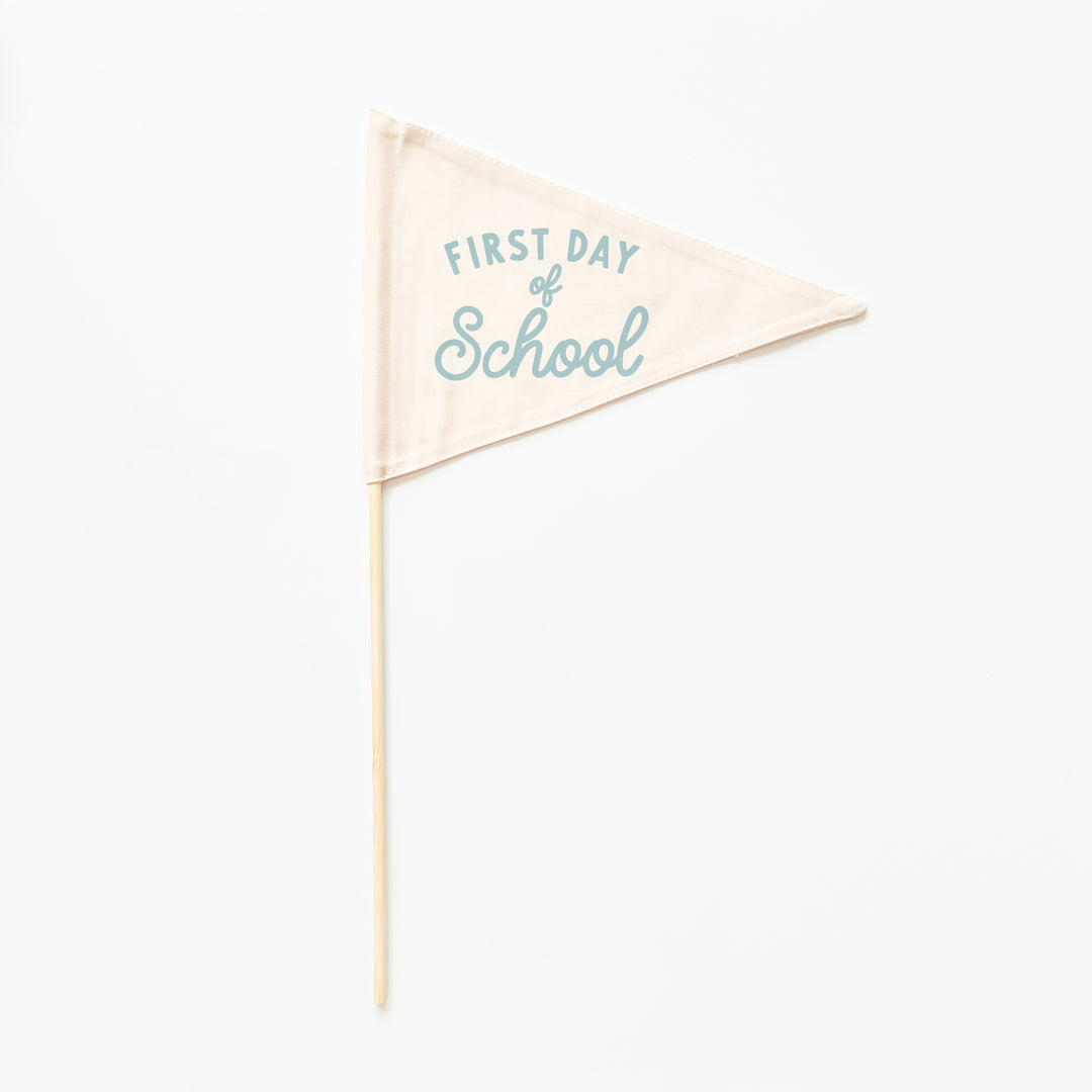 First Day of School Flag: Choose Your Grade (Preschool → 12th) {Blue}