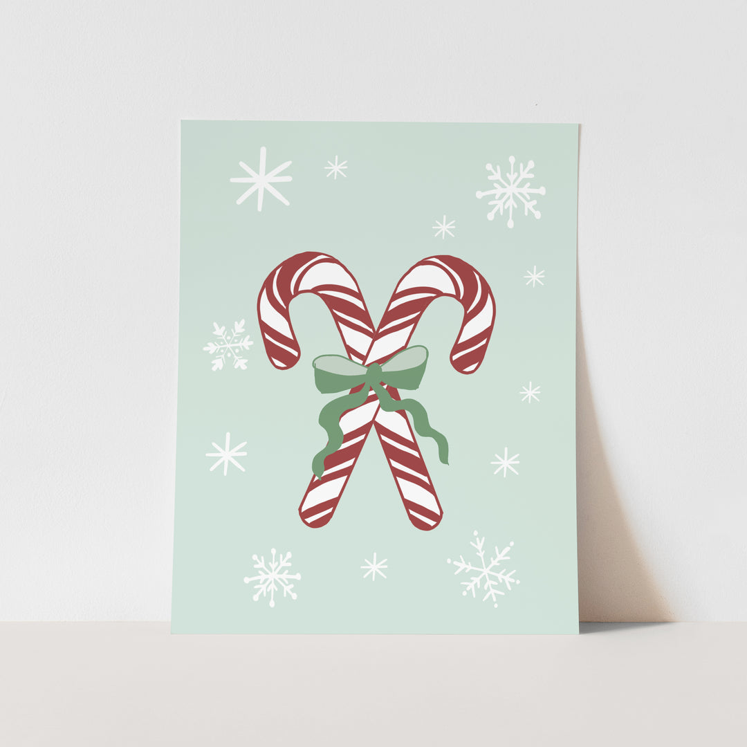 {Green} Candy Canes Art Print