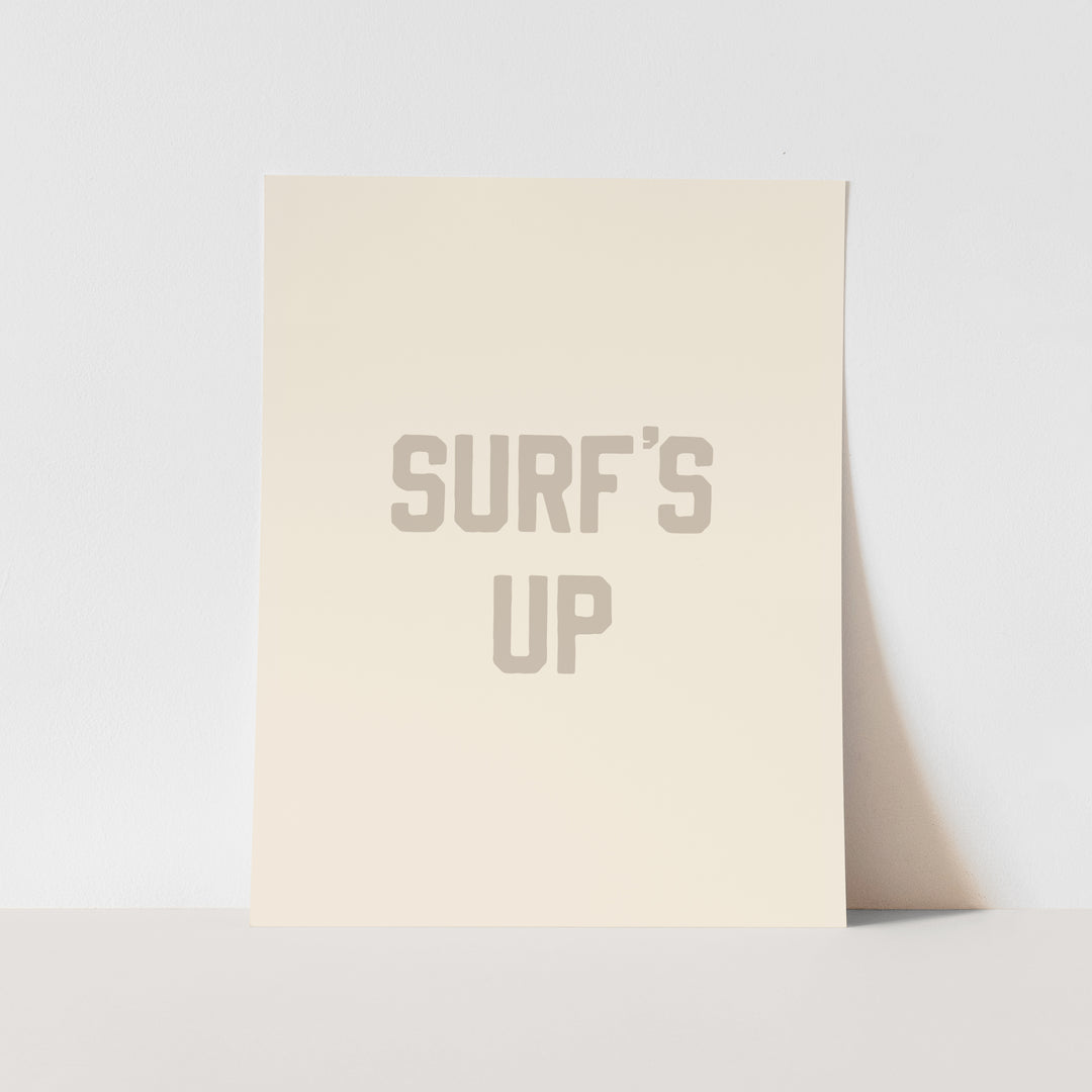 {Sand Grey} Surf's Up Art Print