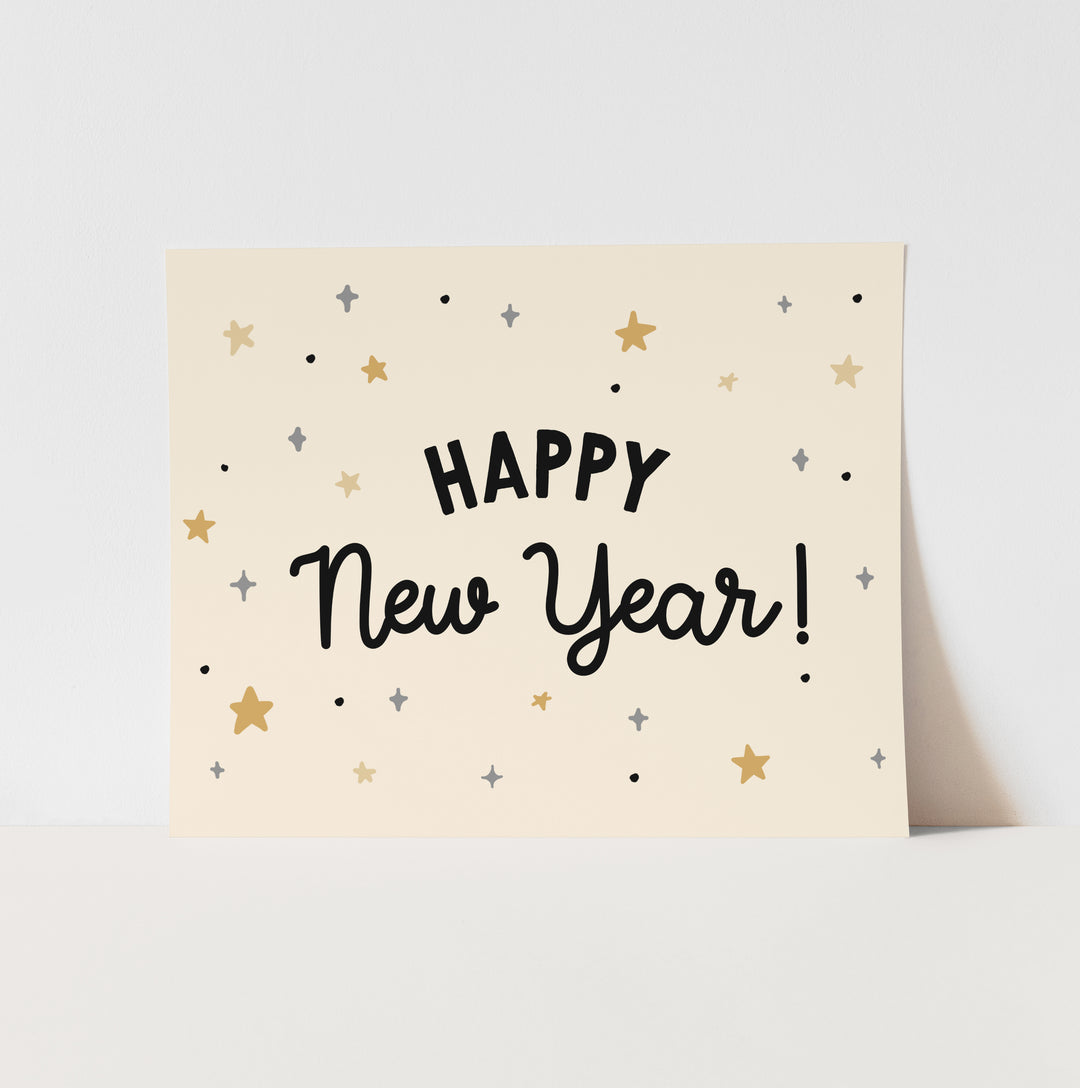 {Cream} Happy New Year Art Print
