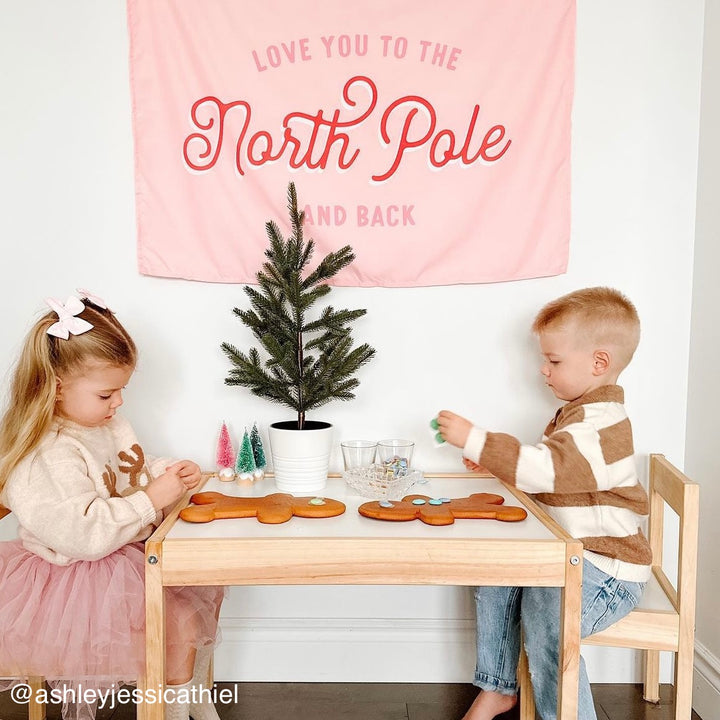 {Pink + Red} Love You To The North Pole Banner