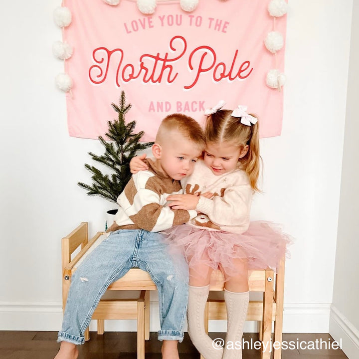 {Pink + Red} Love You To The North Pole Banner