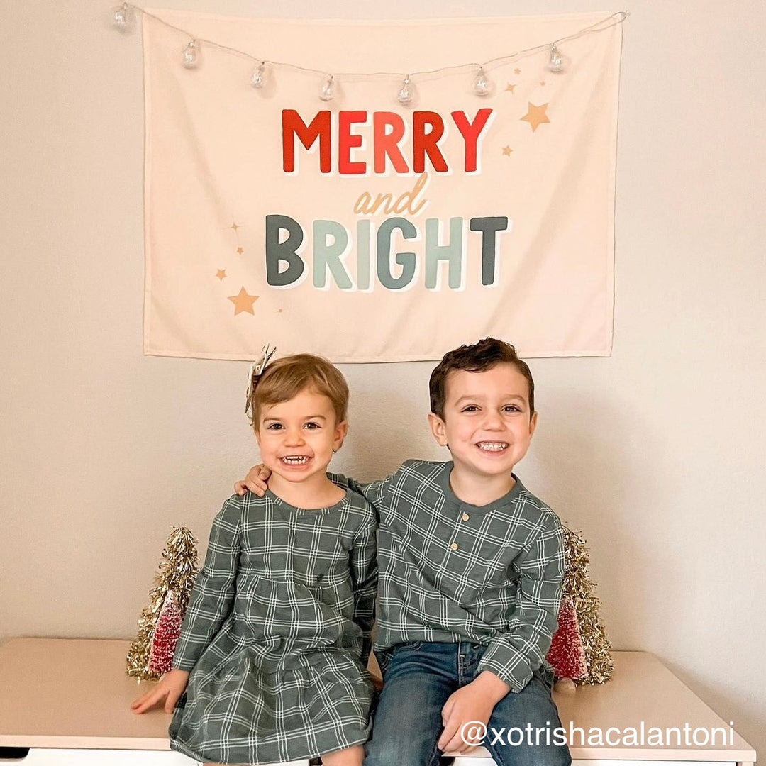 {Red + Green} Merry & Bright Banner