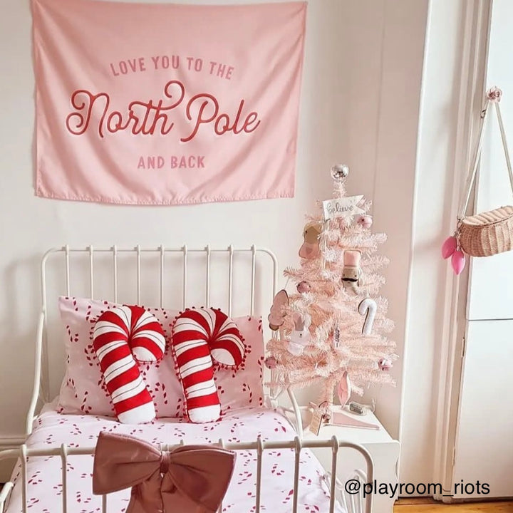 {Pink + Red} Love You To The North Pole Banner