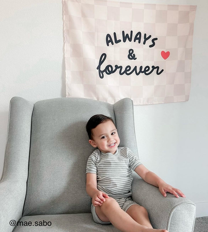 {Beige Check} Always & Forever Banner
