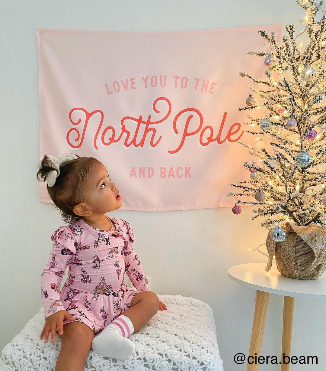 {Pink + Red} Love You To The North Pole Banner