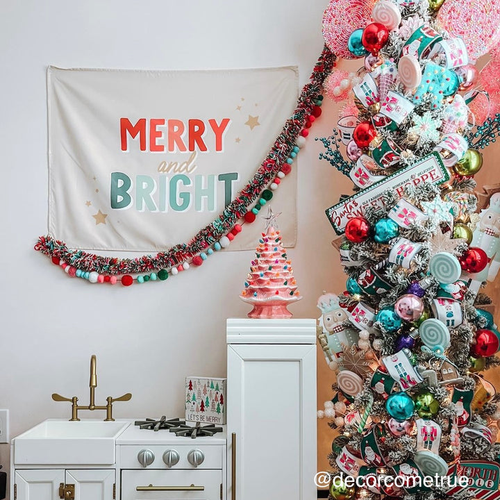 {Red + Green} Merry & Bright Banner