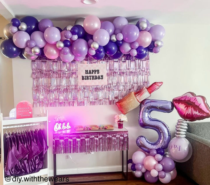 {Black & Pink Check} Happy Birthday Banner