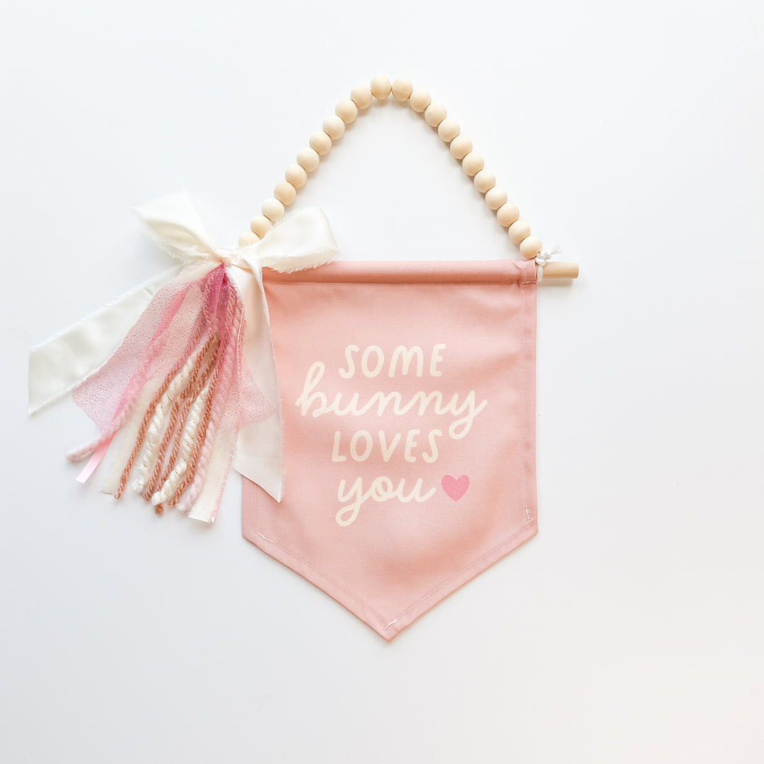 {Pink} Some Bunny Loves You Hang Sign