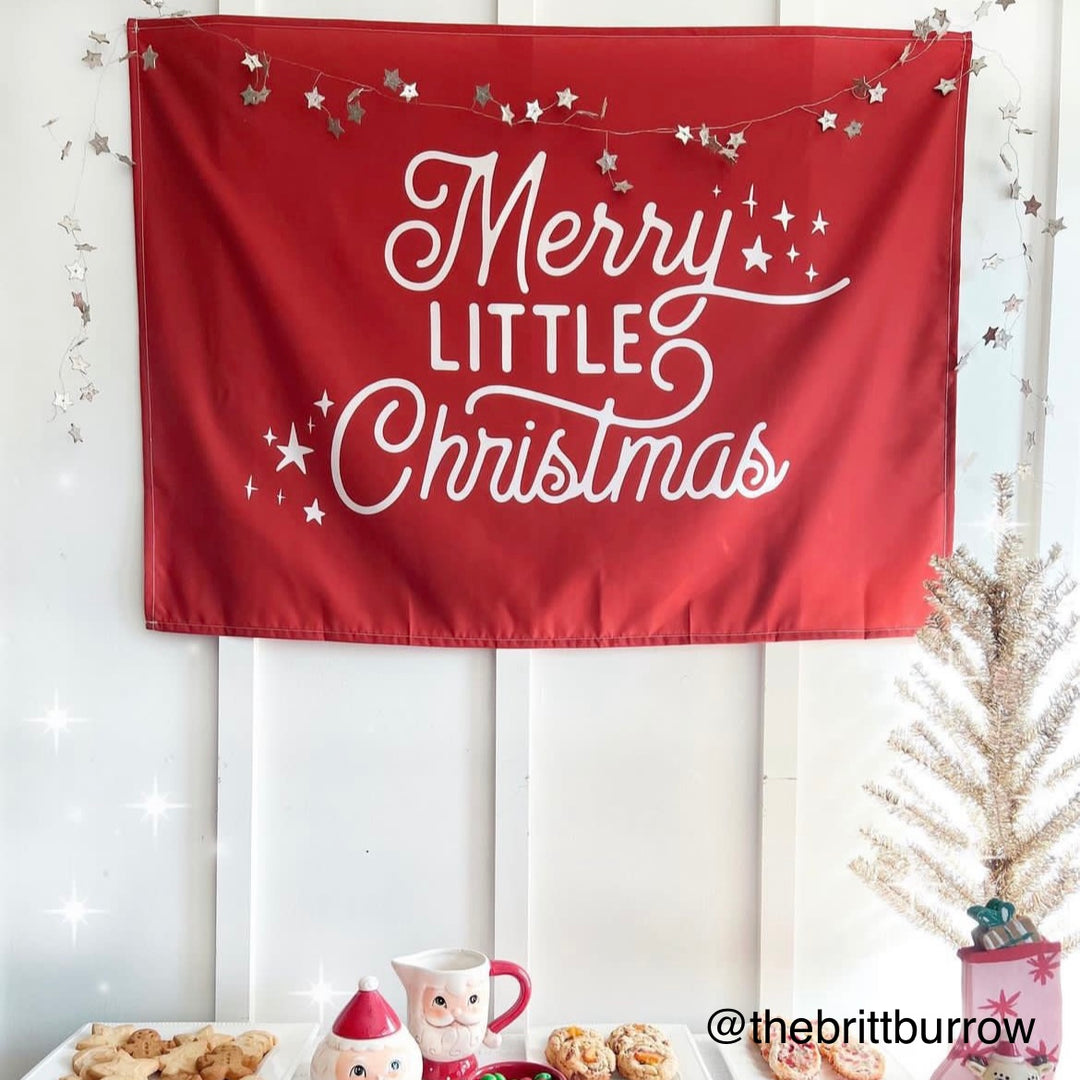 {Vintage Red} Merry Little Christmas Banner