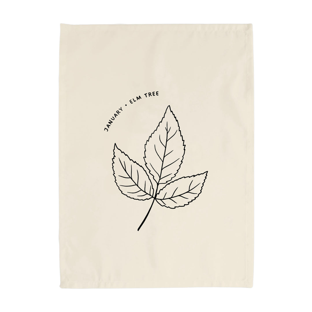 January Birth Month Banner: Elm Tree