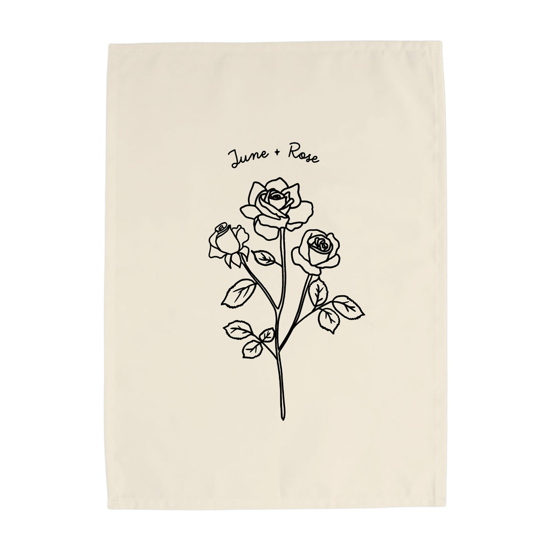 June Birth Month Banner: Rose Flower