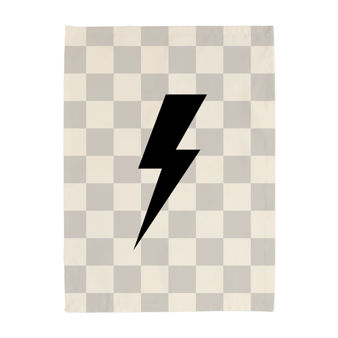 Lightning Bolt Banner - Hunny Prints x @jassn2 {Light Grey & Natural Check}