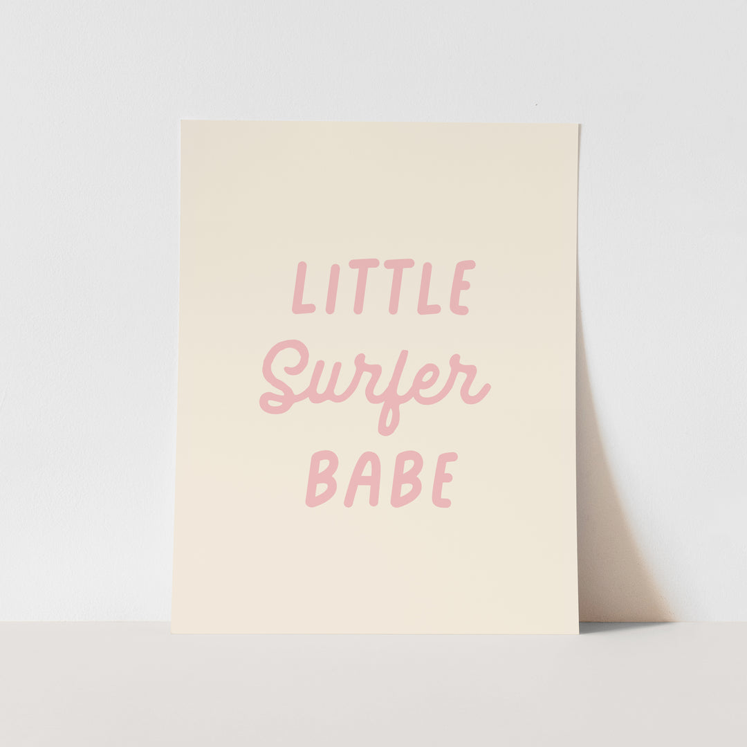 {Palm Pink} Little Surfer Babe Art Print