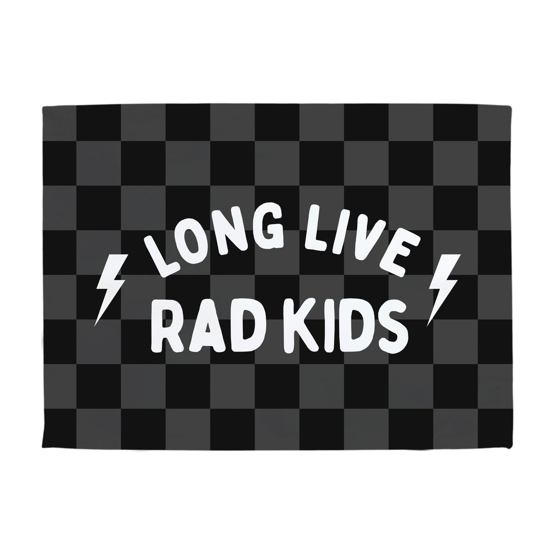 Long Live Rad Kids Banner - Hunny Prints x @jassn2 {Grey + Black Check}