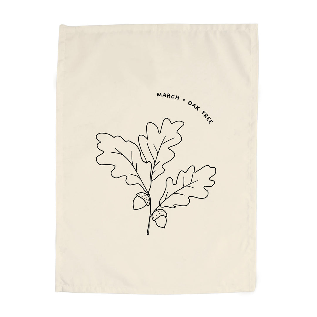 March Birth Month Banner: Oak Tree