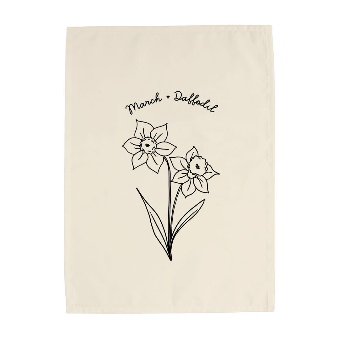 March Birth Month Banner: Daffodil Flower