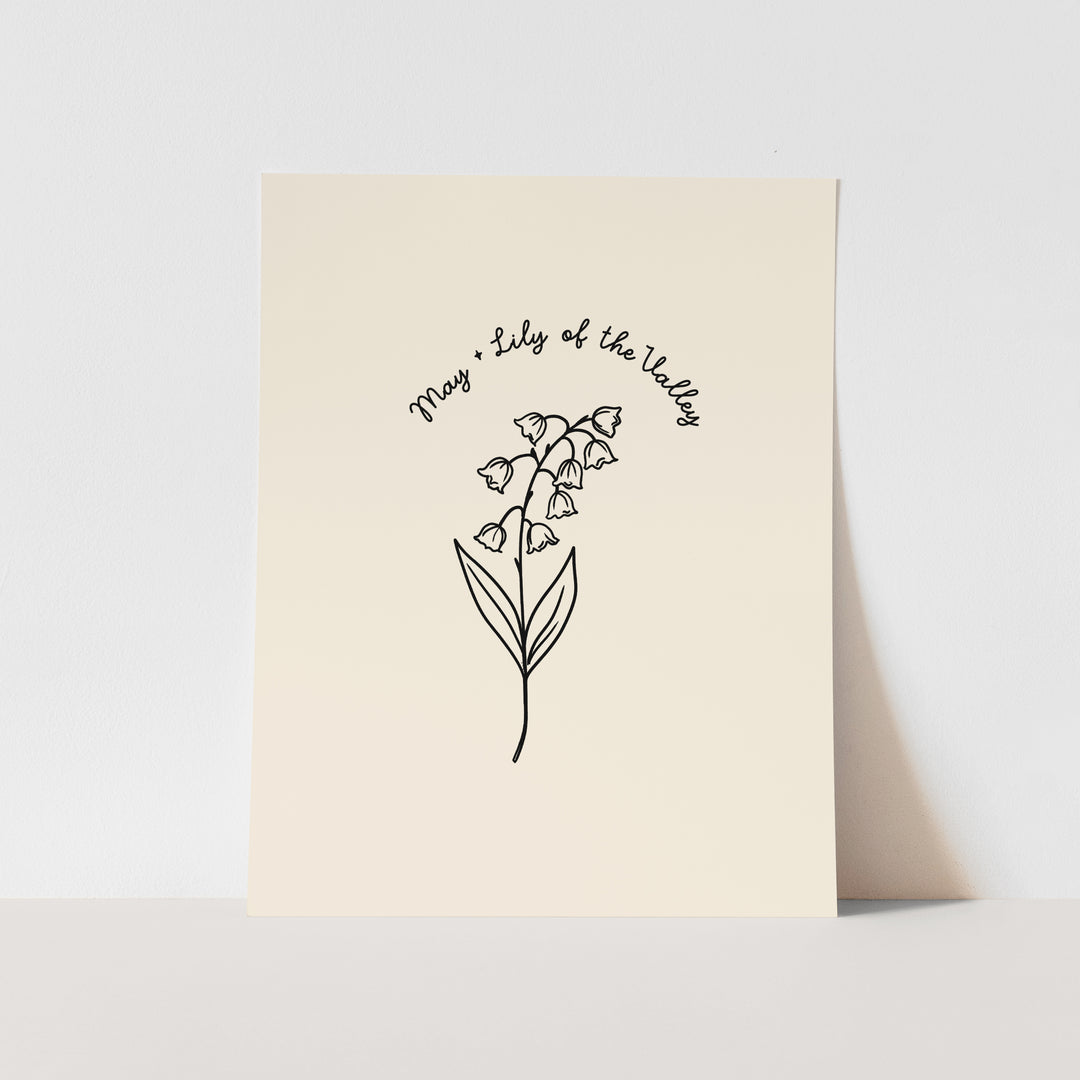 May Birth Month Art Print: Lily of the Valley Flower