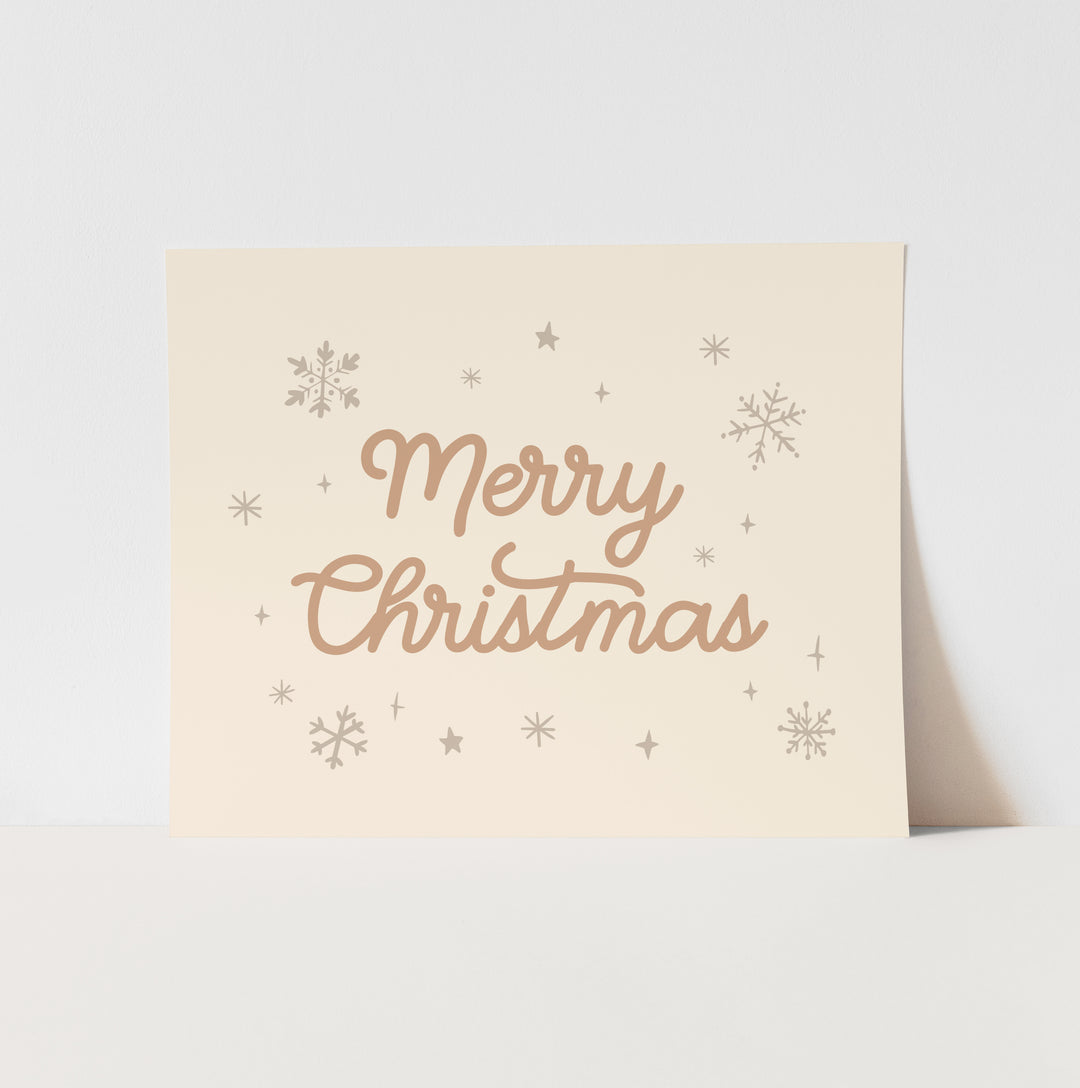 {Gold + Silver} Merry Christmas Art Print