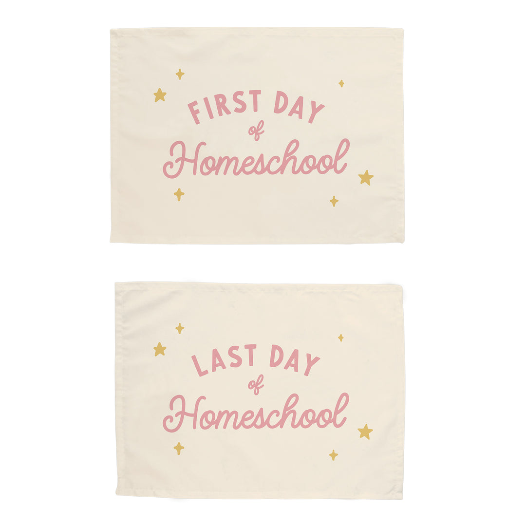 {Pink + Natural} Homeschool Banner Bundle