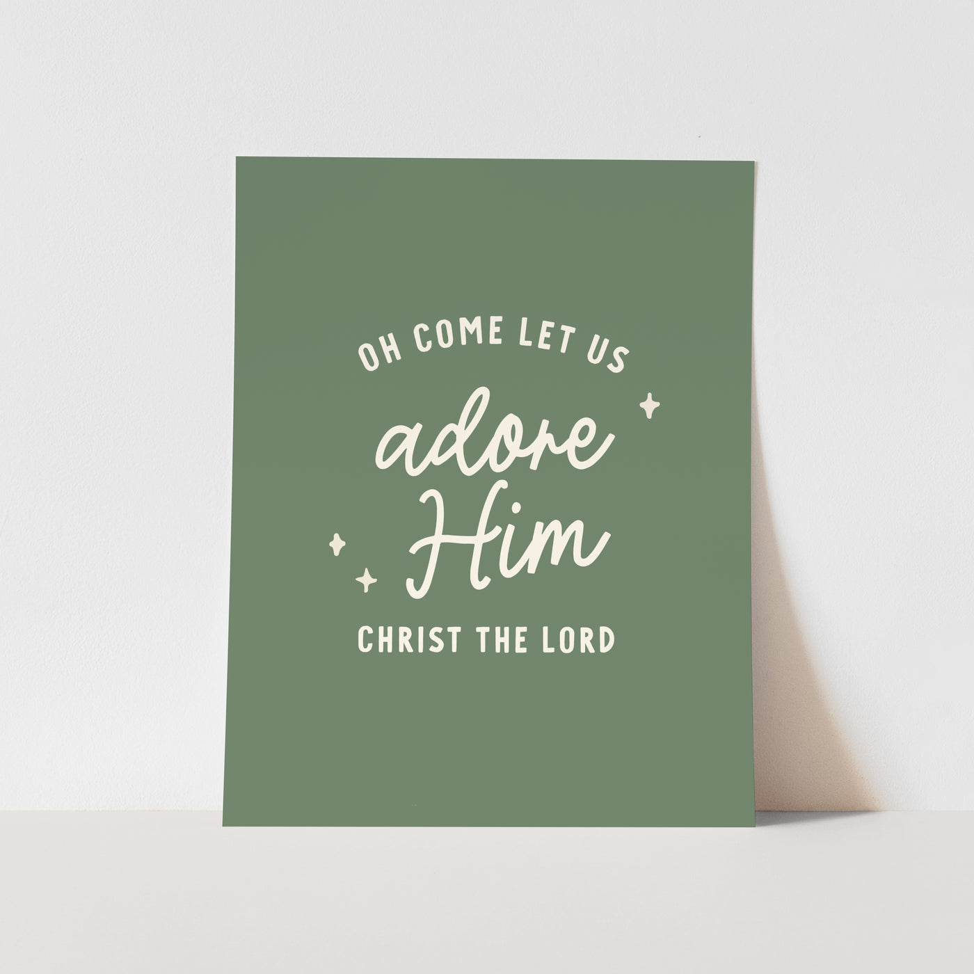 Art Print: {Green} Oh Come Let us Adore Him