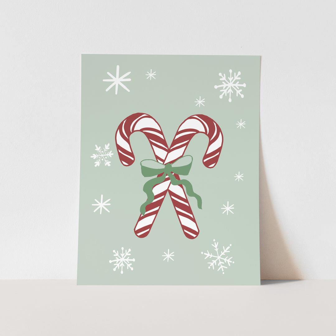 {Blue} Candy Canes Art Print