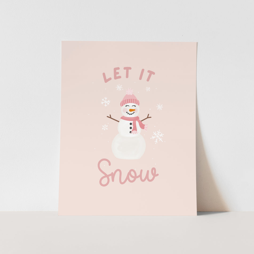 {Pink} Let it Snow Art Print